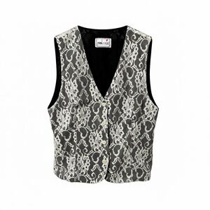 Vintage  Black and White Lace Vest